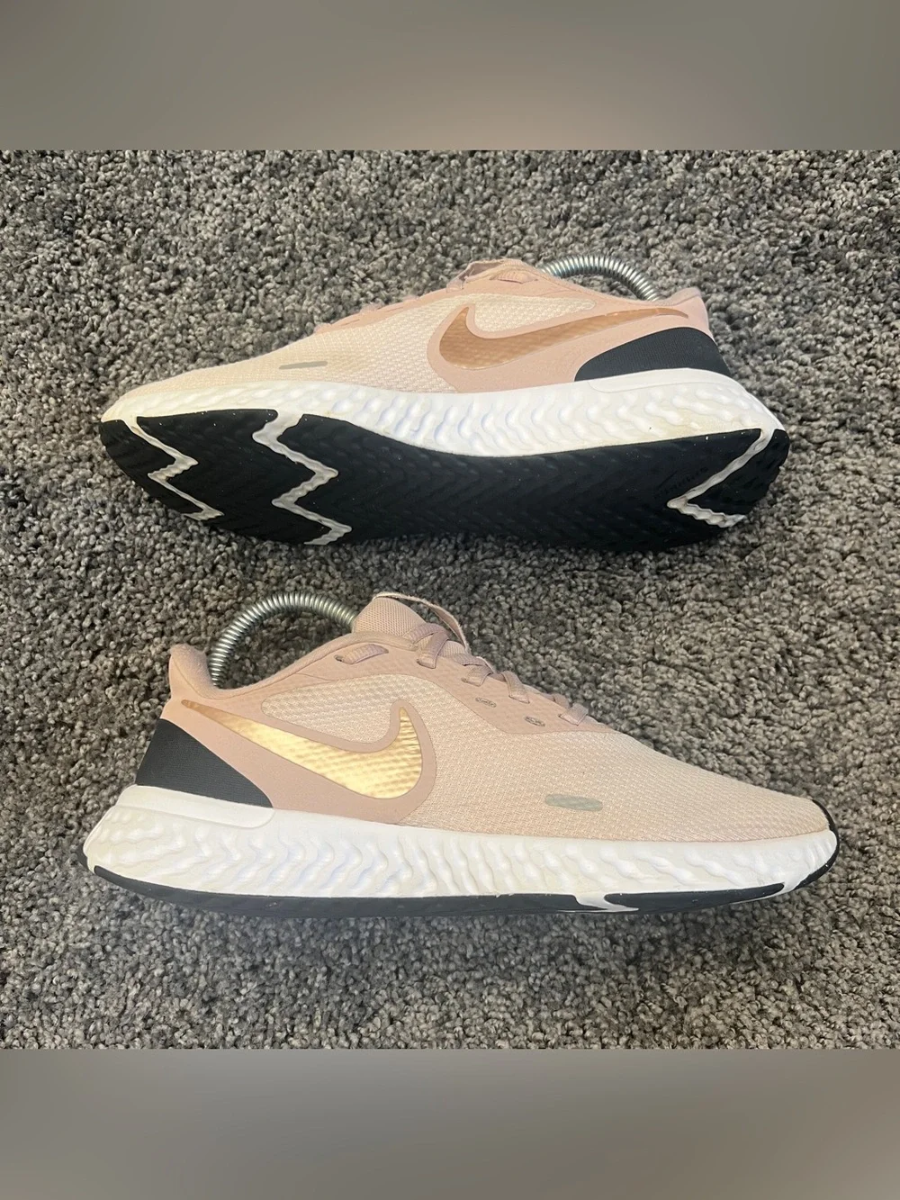 Nike Women's Running Shoes Pink Tan Swoosh